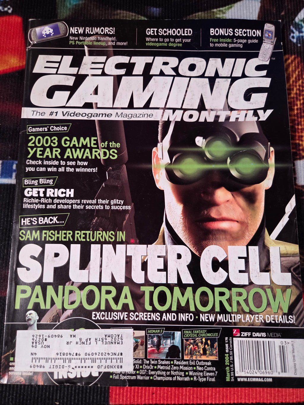 EGM MAGAZINE ISSUE 176 SPLINTER CELL