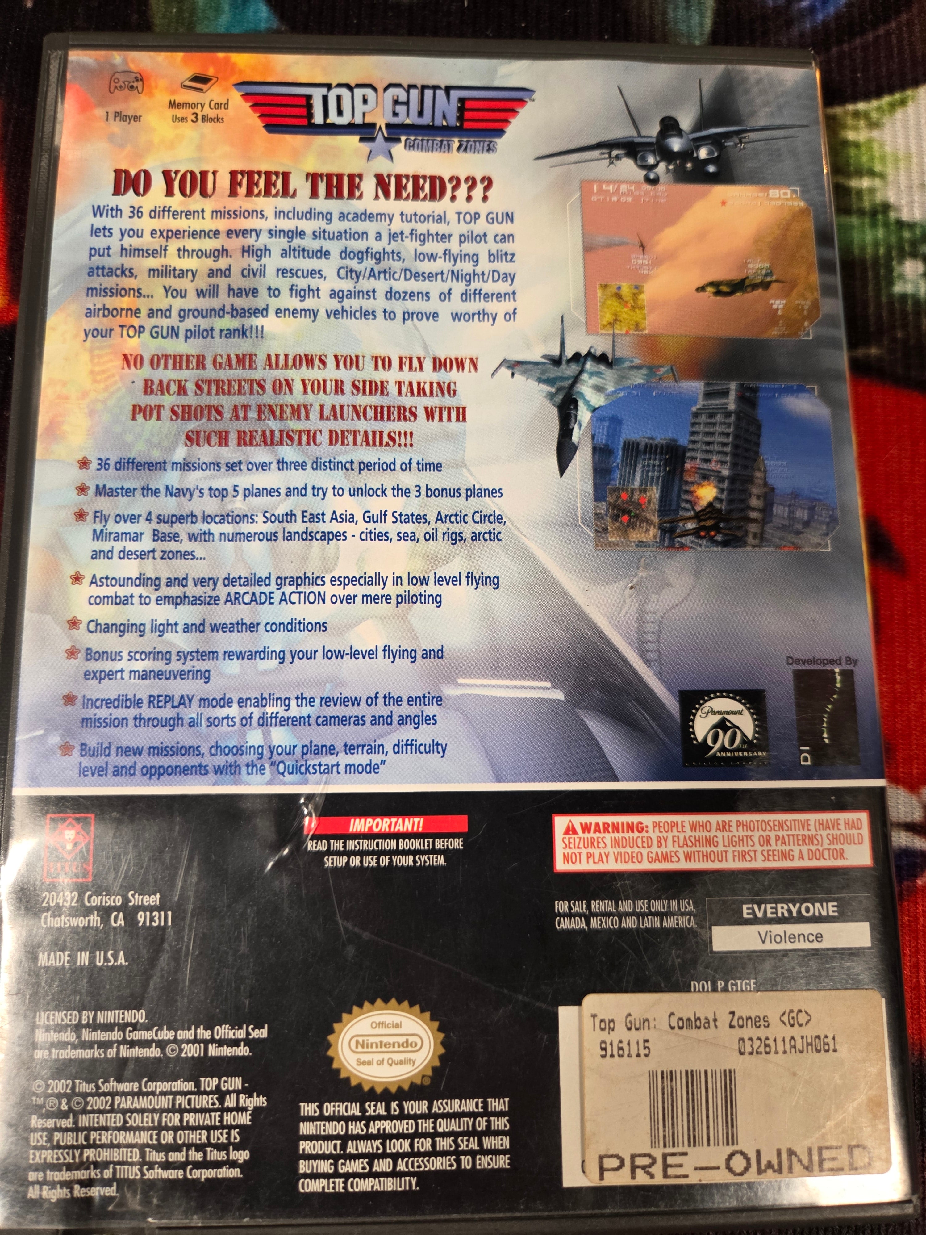 TOP GUN COMBAT ZONES-GAMECUBE
