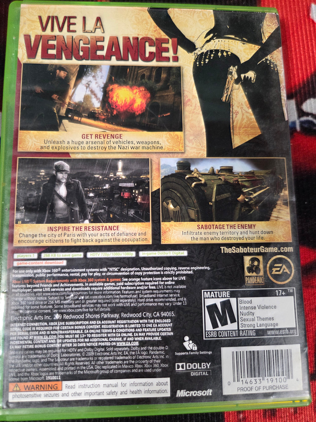 THE SABOTEUR-XBOX 360