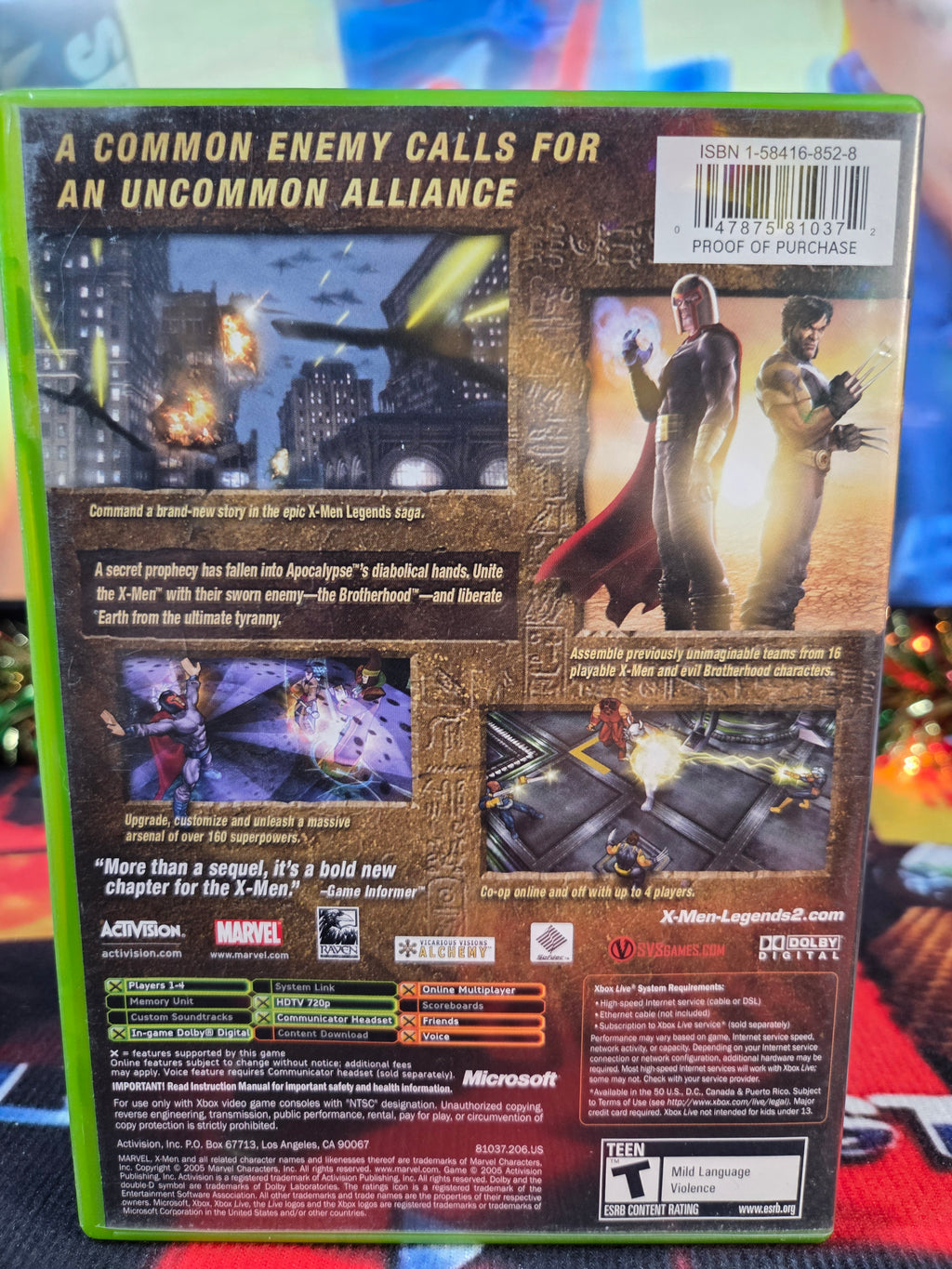 XMEN LEGENDS II RISE OF APOCALYPSE-XBOX