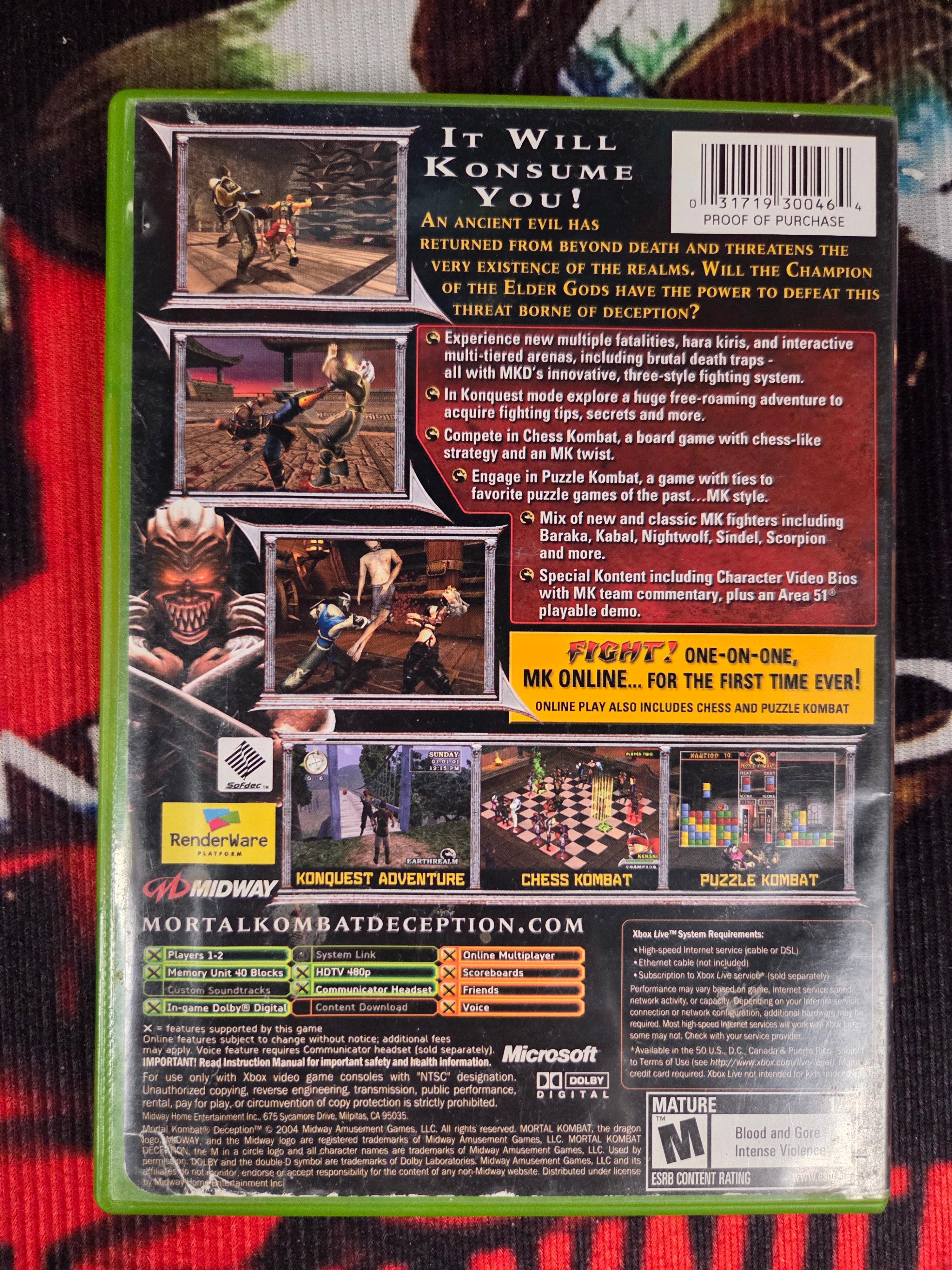 MORTAL KOMBAT DECEPTION -XBOX