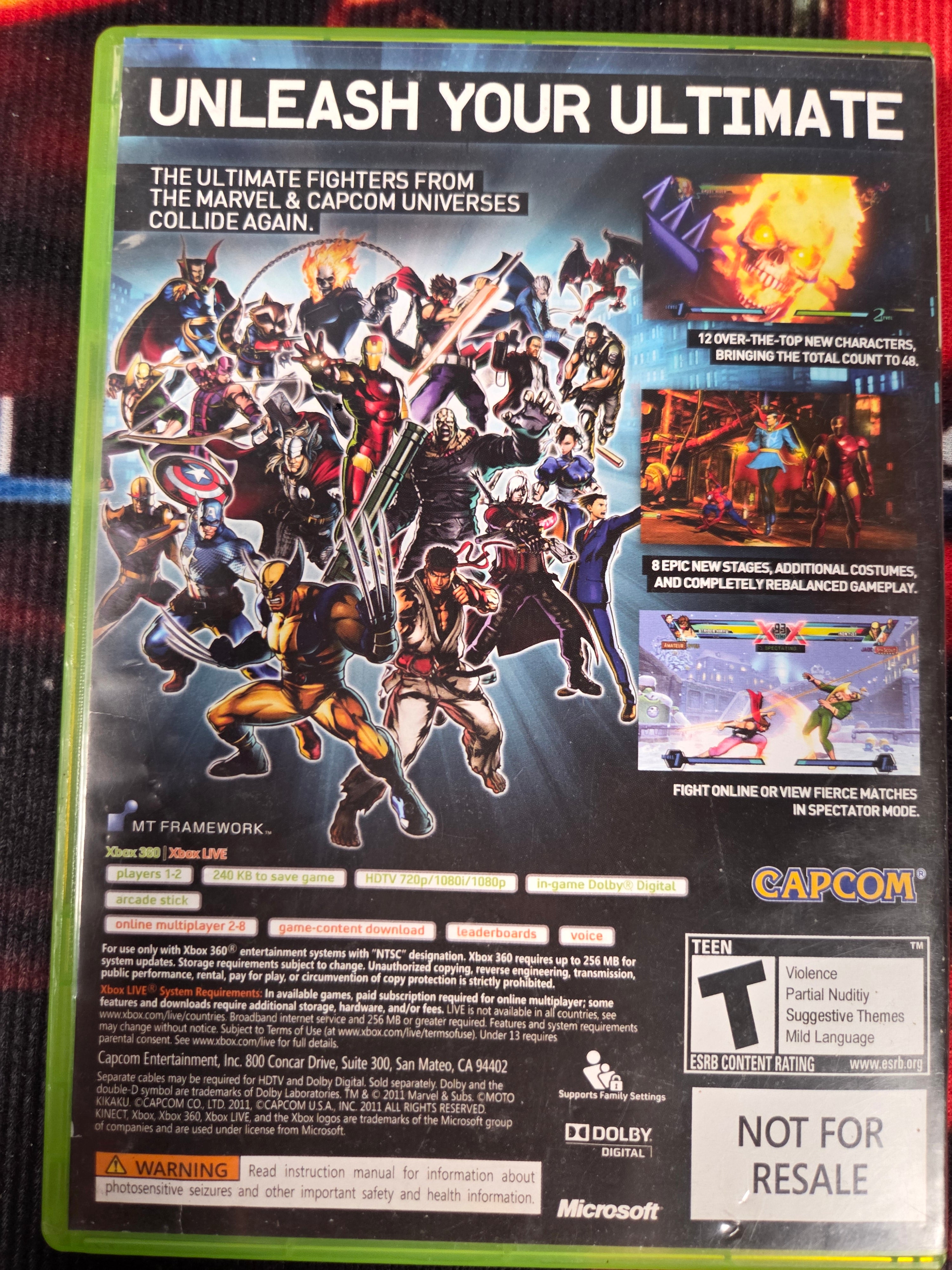 ULTIMATE MARVEL VS CAPCOM 3-XBOX 360